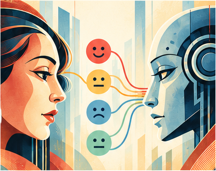 Human and artificial agent connected by emotion signals